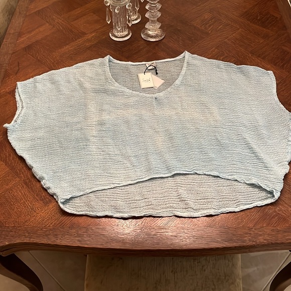 Sunday st tropez - Made in France - Woven Linen Short Sleeve Poncho One Size - Picture 11 of 14
